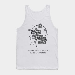 'Lucky Enough To Be Different' Autism Awareness Shirt Tank Top